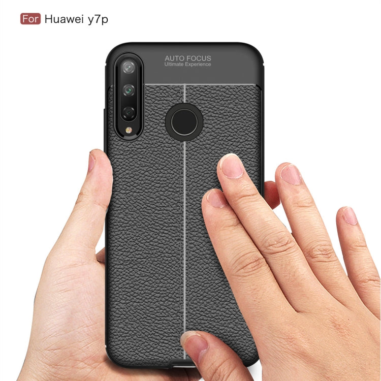 For Huawei Y7p Litchi Texture TPU Shockproof Case