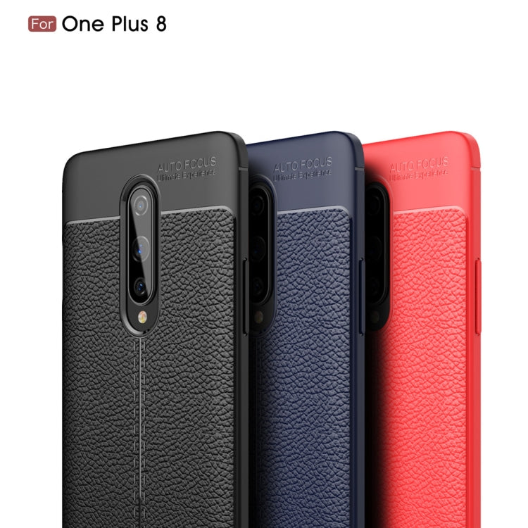 For OnePlus 8 Litchi Texture TPU Shockproof Case