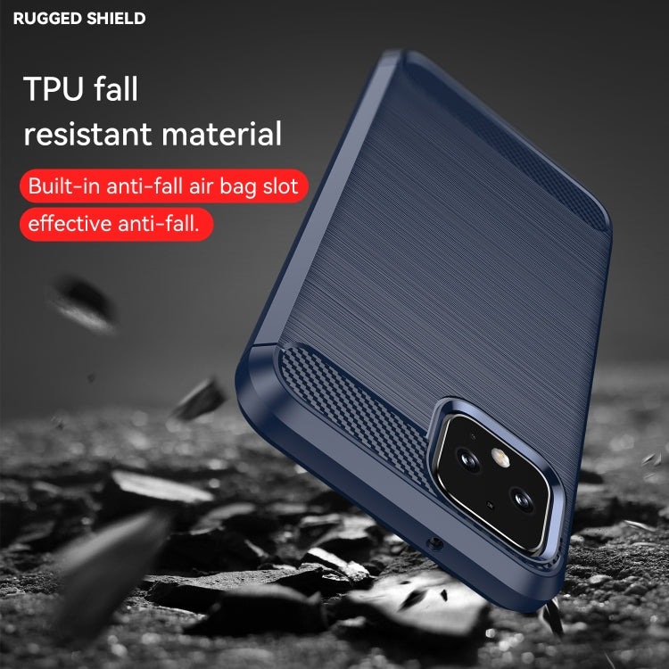 For Google Pixel 4a Brushed Texture Carbon Fiber Shockproof TPU Case