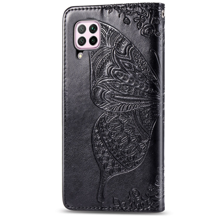 For Huawei Nova 6 SE Butterfly Love Flower Embossed Horizontal Flip Leather Case with Bracket / Card Slot / Wallet / Lanyard