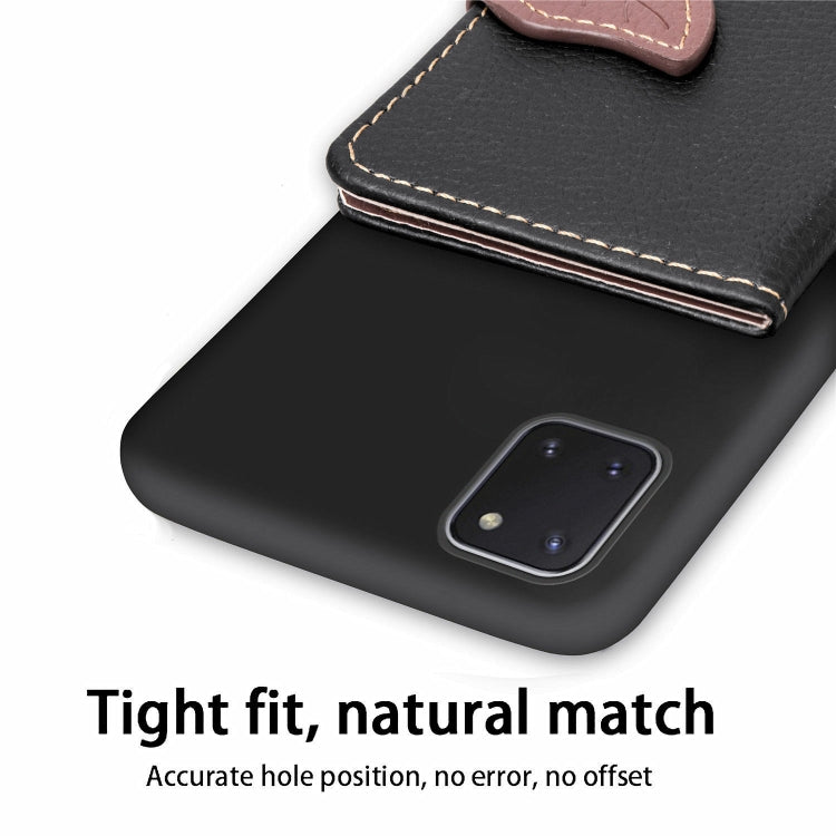 For Galaxy Note 10 Lite / A81 Leaf Buckle Litchi Texture Card Holder PU + TPU Case with Card Slot & Wallet & Holder & Photo Frame