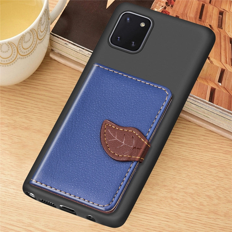 For Galaxy Note 10 Lite / A81 Leaf Buckle Litchi Texture Card Holder PU + TPU Case with Card Slot & Wallet & Holder & Photo Frame