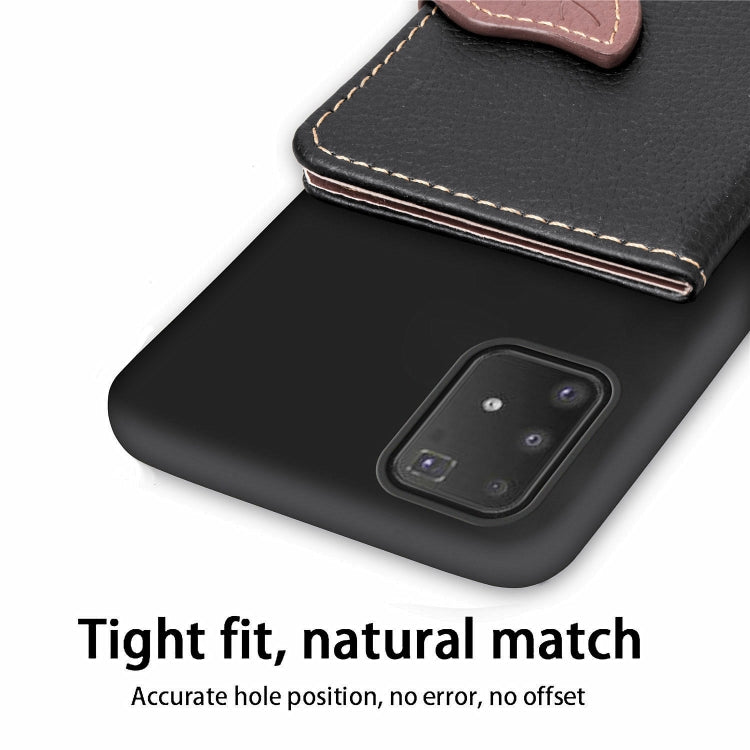 For Galaxy S10 Lite / A91  Leaf Buckle Litchi Texture Card Holder PU + TPU Case with Card Slot & Wallet & Holder & Photo Frame