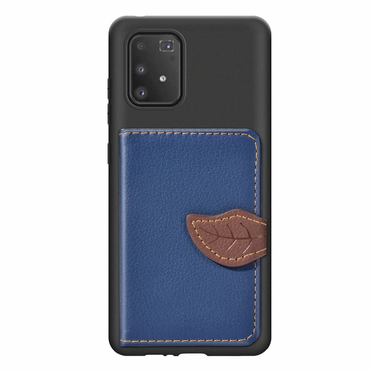 For Galaxy S10 Lite / A91  Leaf Buckle Litchi Texture Card Holder PU + TPU Case with Card Slot & Wallet & Holder & Photo Frame