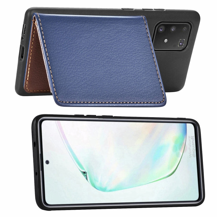 For Galaxy S10 Lite / A91  Leaf Buckle Litchi Texture Card Holder PU + TPU Case with Card Slot & Wallet & Holder & Photo Frame