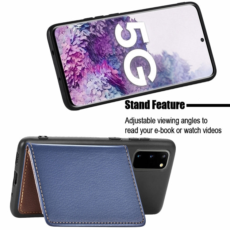 For Galaxy S20 Leaf Buckle Litchi Texture Card Holder PU + TPU Case with Card Slot & Wallet & Holder & Photo Frame