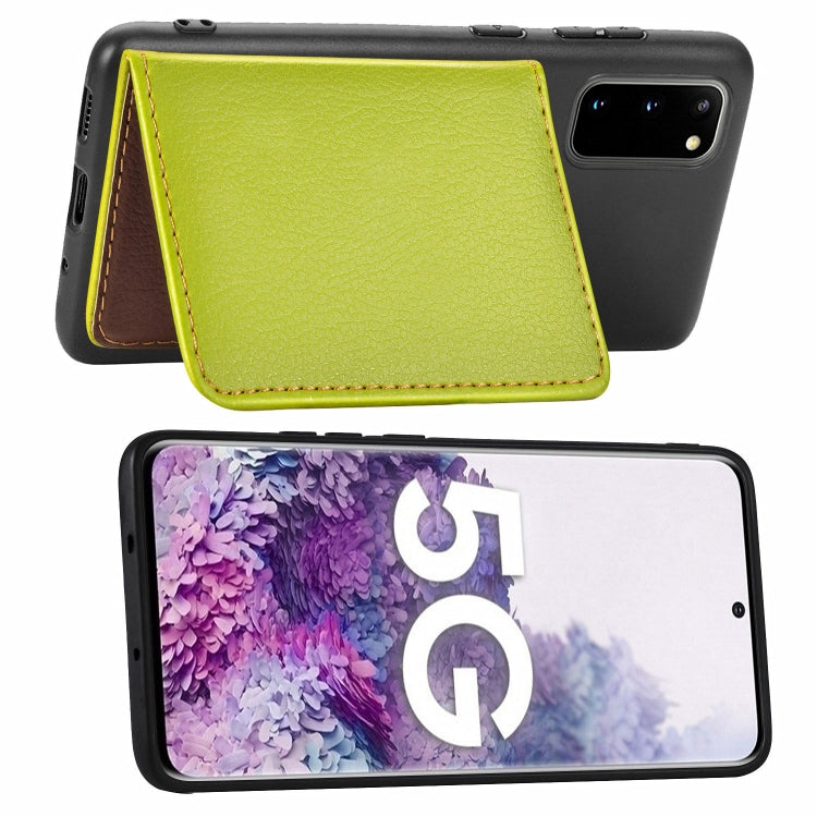 For Galaxy S20 Leaf Buckle Litchi Texture Card Holder PU + TPU Case with Card Slot & Wallet & Holder & Photo Frame