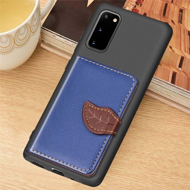 For Galaxy S20 Leaf Buckle Litchi Texture Card Holder PU + TPU Case with Card Slot & Wallet & Holder & Photo Frame