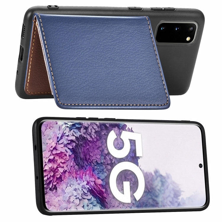 For Galaxy S20 Leaf Buckle Litchi Texture Card Holder PU + TPU Case with Card Slot & Wallet & Holder & Photo Frame