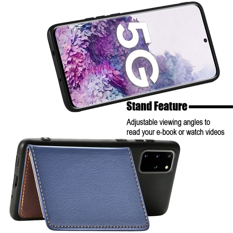 For Galaxy S20 Plus Leaf Buckle Litchi Texture Card Holder PU + TPU Case with Card Slot & Wallet & Holder & Photo Frame