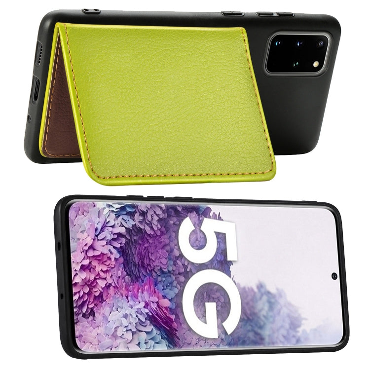 For Galaxy S20 Plus Leaf Buckle Litchi Texture Card Holder PU + TPU Case with Card Slot & Wallet & Holder & Photo Frame