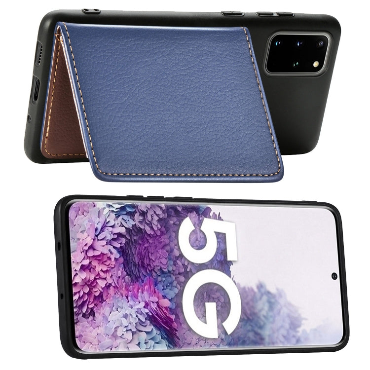 For Galaxy S20 Plus Leaf Buckle Litchi Texture Card Holder PU + TPU Case with Card Slot & Wallet & Holder & Photo Frame