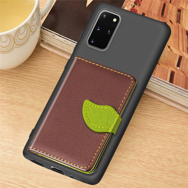 For Galaxy S20 Plus Leaf Buckle Litchi Texture Card Holder PU + TPU Case with Card Slot & Wallet & Holder & Photo Frame