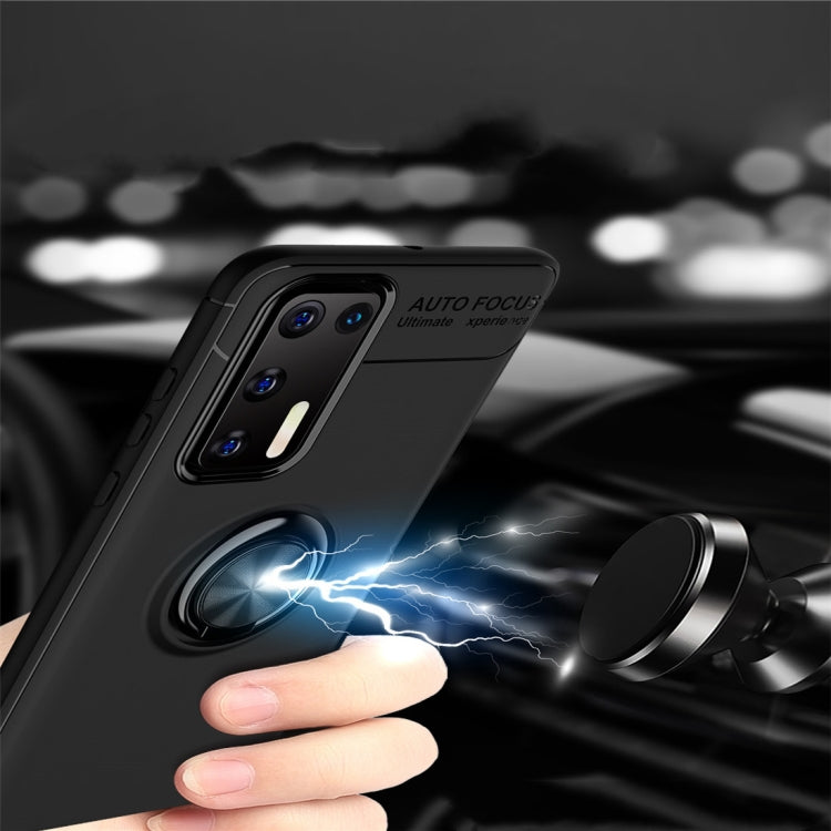 For Huawei P40 Metal Ring Holder 360 Degree Rotating TPU Case