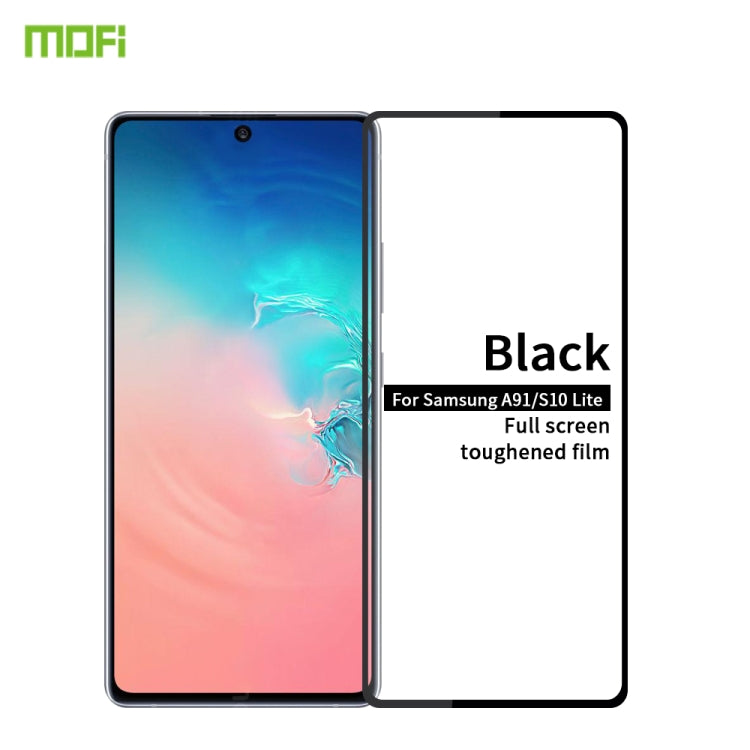 For Galaxy A91 / S10 Lite MOFI 9H 2.5D Full Screen Tempered Glass Film(Black)