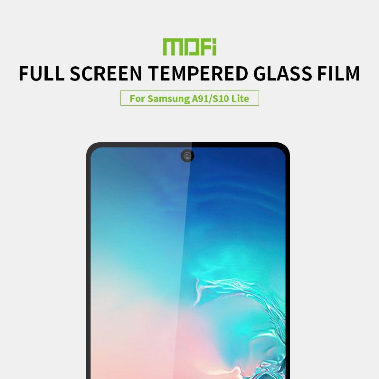 For Galaxy A91 / S10 Lite MOFI 9H 2.5D Full Screen Tempered Glass Film(Black)