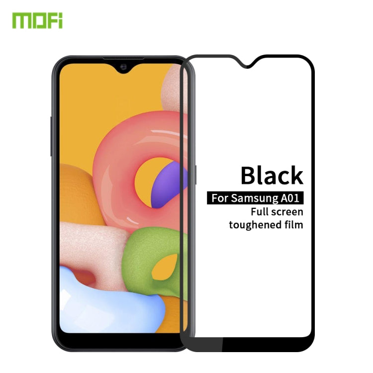 For Galaxy A01 MOFI 9H 2.5D Full Screen Tempered Glass Film(Black)