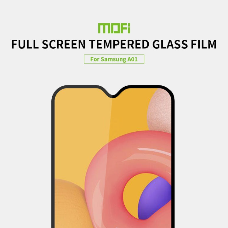 For Galaxy A01 MOFI 9H 2.5D Full Screen Tempered Glass Film(Black)