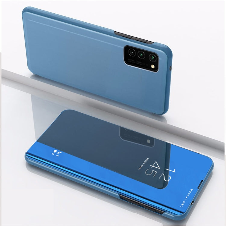 For Galaxy A41 Plated Mirror Horizontal Flip Leather Case with Holder