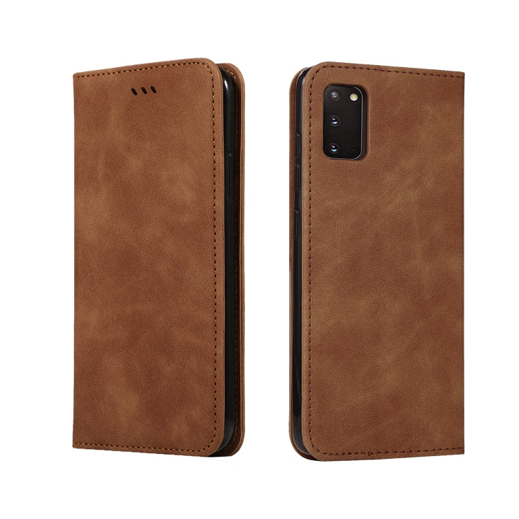 For Galaxy S20 Retro Skin Feel Business Magnetic Horizontal Flip Leather Case