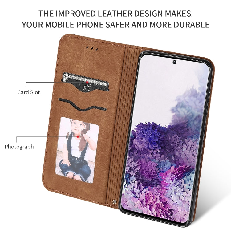 For Galaxy S20 Retro Skin Feel Business Magnetic Horizontal Flip Leather Case