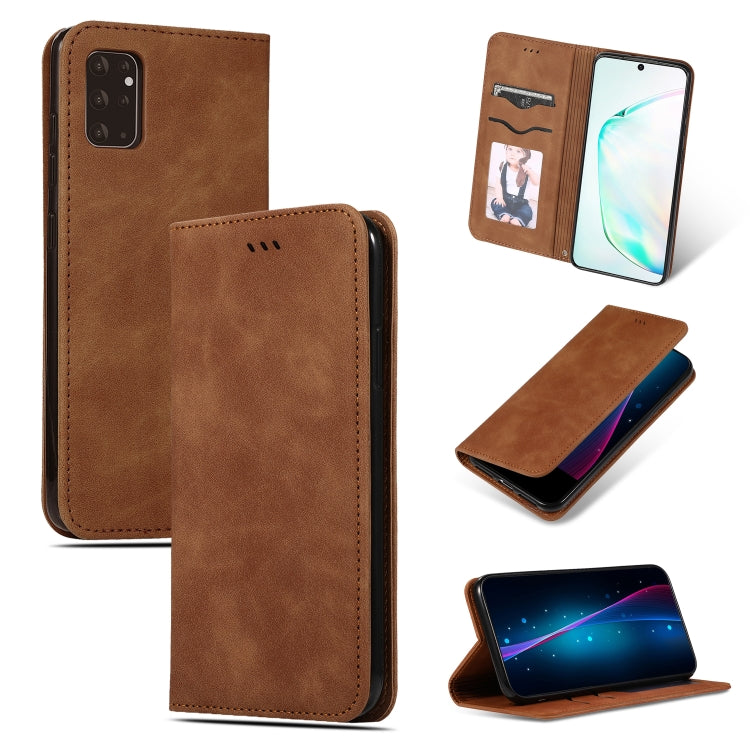 For Galaxy S20 Plus Retro Skin Feel Business Magnetic Horizontal Flip Leather Case