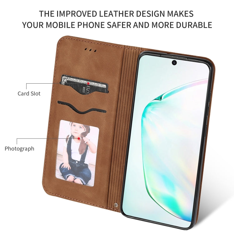 For Galaxy S20 Plus Retro Skin Feel Business Magnetic Horizontal Flip Leather Case