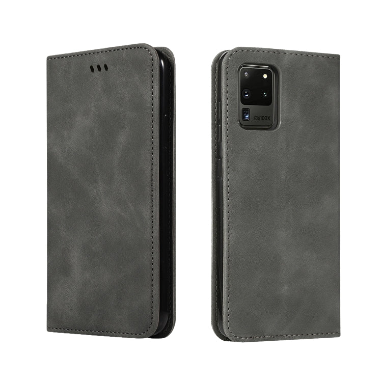 For Galaxy S20 Ultra Retro Skin Feel Business Magnetic Horizontal Flip Leather Case