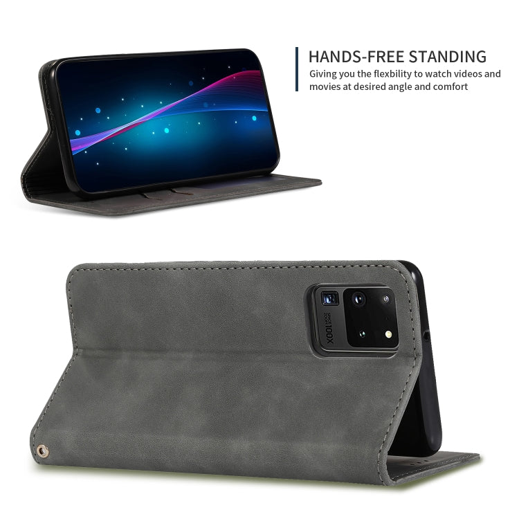 For Galaxy S20 Ultra Retro Skin Feel Business Magnetic Horizontal Flip Leather Case