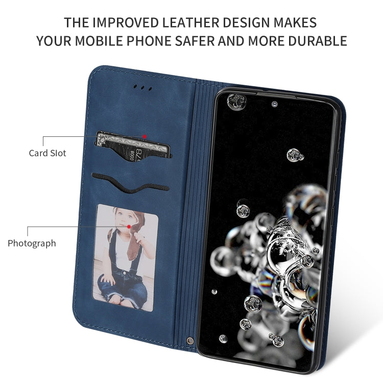 For Galaxy S20 Ultra Retro Skin Feel Business Magnetic Horizontal Flip Leather Case