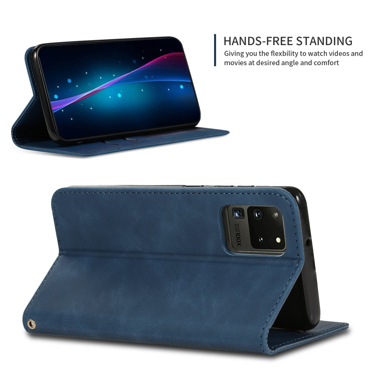 For Galaxy S20 Ultra Retro Skin Feel Business Magnetic Horizontal Flip Leather Case