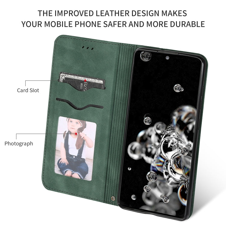 For Galaxy S20 Ultra Retro Skin Feel Business Magnetic Horizontal Flip Leather Case