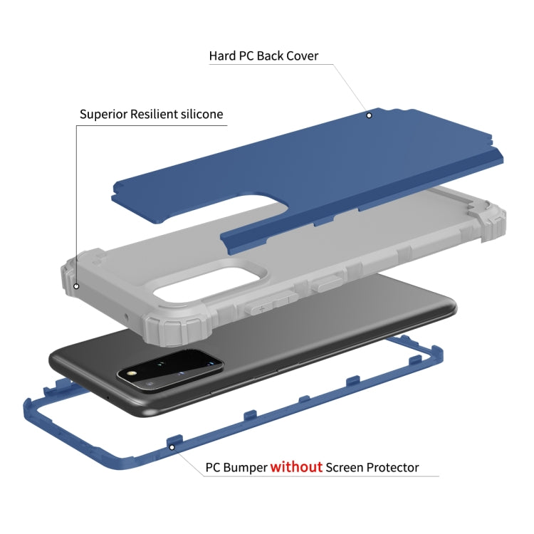 For Galaxy S20 Plus PC + Silicone Three-piece Shockproof Protection Case