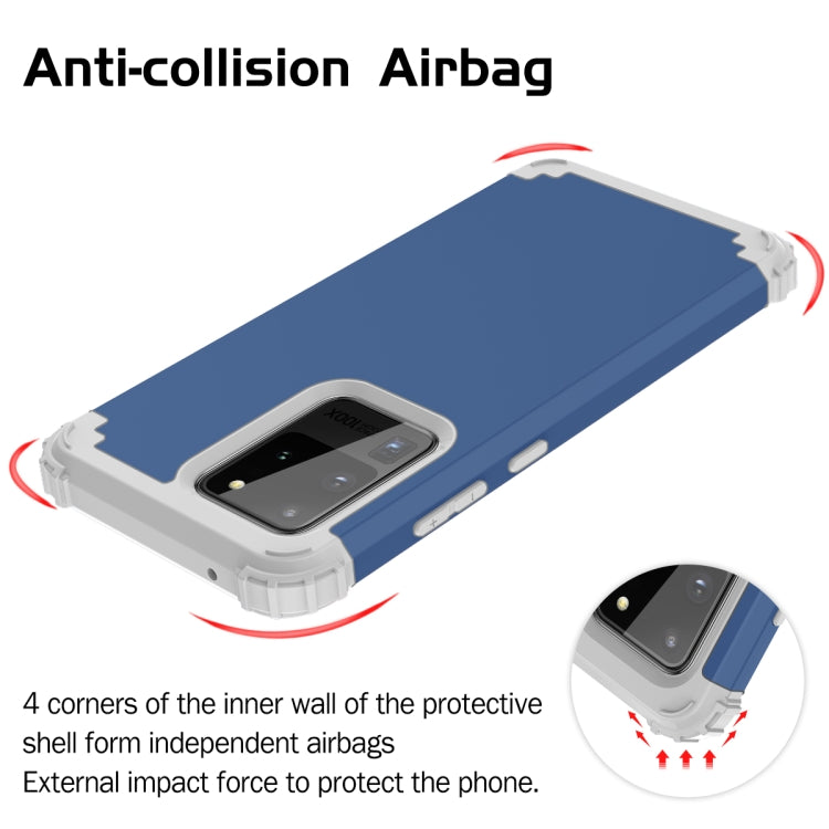 For Galaxy S20 Ultra PC + Silicone Three-piece Shockproof Protection Case