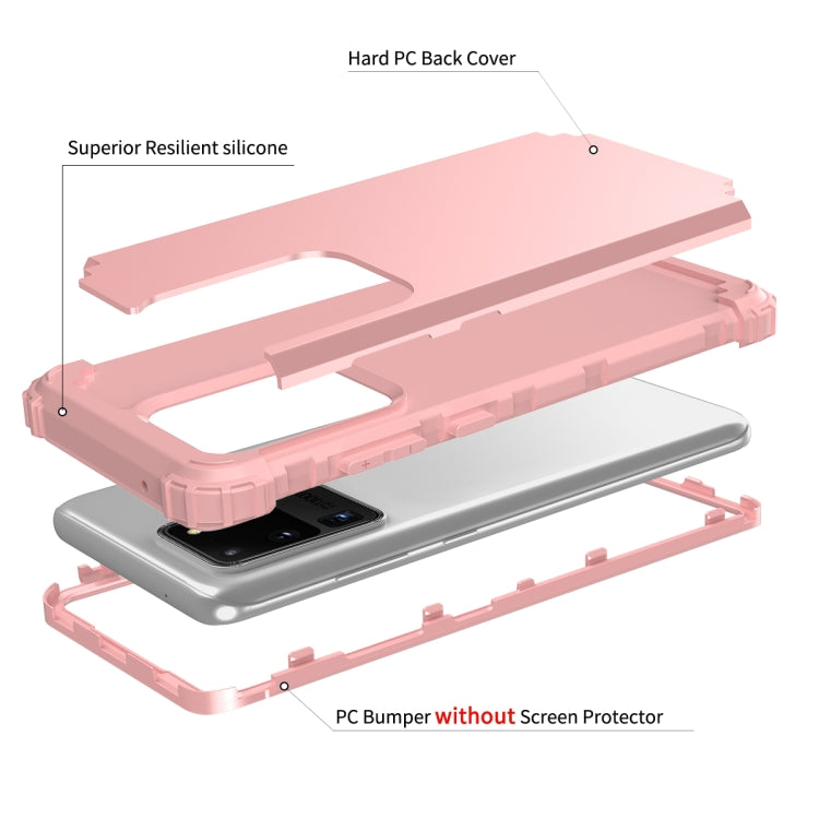 For Galaxy S20 Ultra PC + Silicone Three-piece Shockproof Protection Case