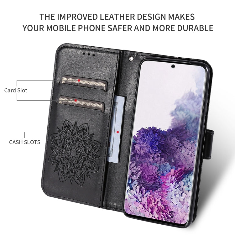 For Galaxy S20 Embossed Kaleidoscope Flower Horizontal Flip Leather Case with Holder & Card Slots & Wallet