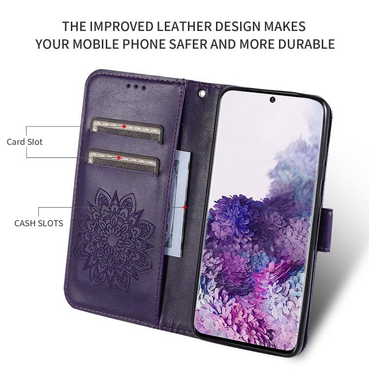 For Galaxy S20 Embossed Kaleidoscope Flower Horizontal Flip Leather Case with Holder & Card Slots & Wallet