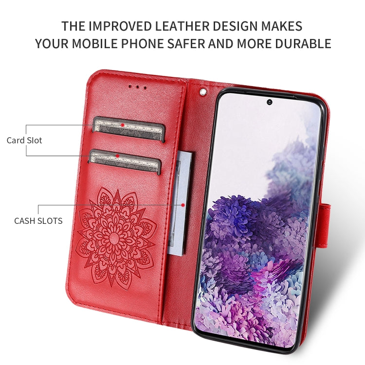 For Galaxy S20 Plus Embossed Kaleidoscope Flower Horizontal Flip Leather Case with Holder & Card Slots & Wallet