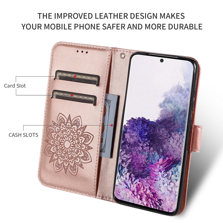 For Galaxy S20 Plus Embossed Kaleidoscope Flower Horizontal Flip Leather Case with Holder & Card Slots & Wallet