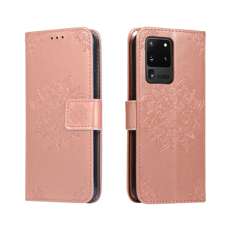 For Galaxy S20 Ultra Embossed Kaleidoscope Flower Horizontal Flip Leather Case with Holder & Card Slots & Wallet