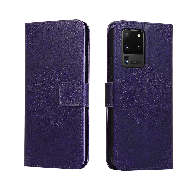 For Galaxy S20 Ultra Embossed Kaleidoscope Flower Horizontal Flip Leather Case with Holder & Card Slots & Wallet