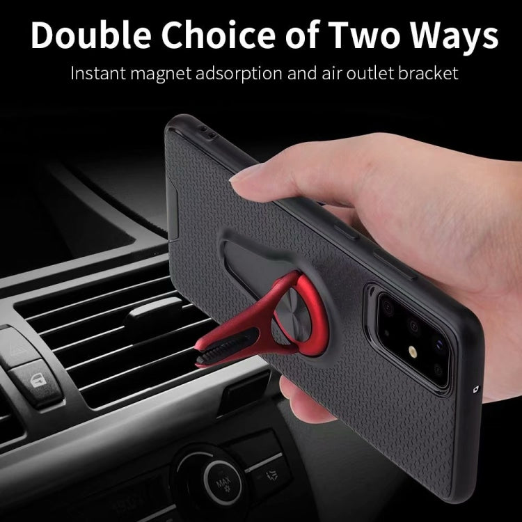 For Galaxy S20 Plus Y-Shaped Non-slip Texture TPU Case with Magnetic Rotating Car Holder