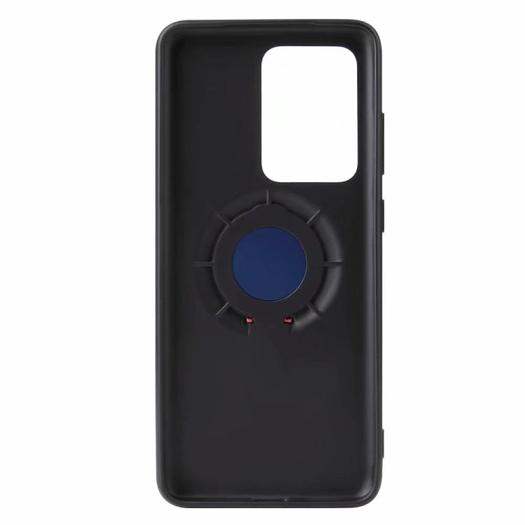 For Galaxy S20 Plus Y-Shaped Non-slip Texture TPU Case with Magnetic Rotating Ring Holder