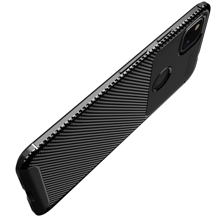 For Google Pixel 4a Carbon Fiber Texture Shockproof TPU Case(Black)