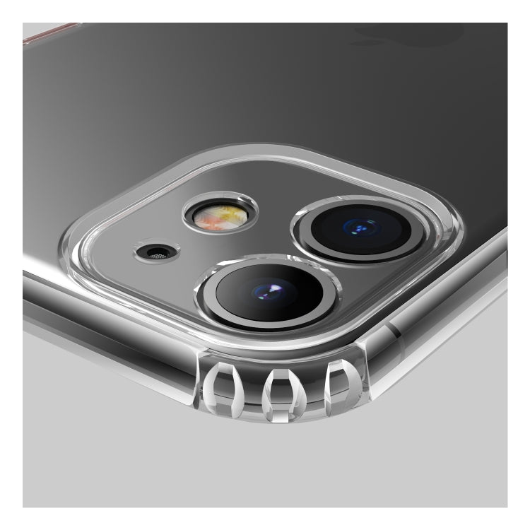 For iPhone 11 Pro Max Color Button Clear Full Coverage Shockproof TPU Case