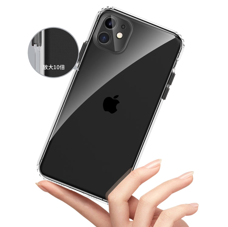 For iPhone 11 Pro Max Color Button Clear Full Coverage Shockproof TPU Case
