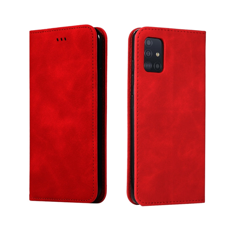 For Galaxy A51 Retro Skin Feel Business Magnetic Horizontal Flip Leather Case