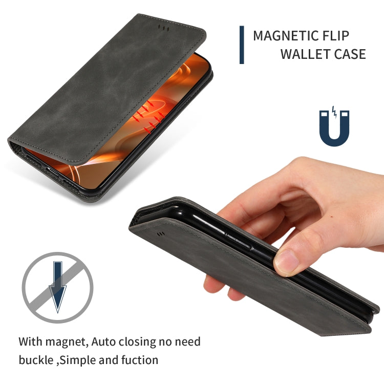 For Xiaomi Redmi Note 8T Retro Skin Feel Business Magnetic Horizontal Flip Leather Case