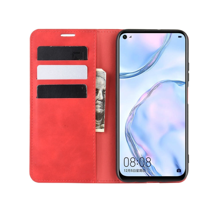 For Huawei nova 6 SE/ P40 Lite / nova 7i Retro-skin Business Magnetic Suction Leather Case with Holder & Card Slots & Wallet