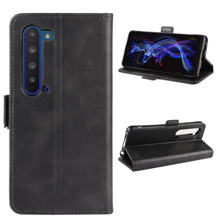 For Sharp Aquos R5G Dual-side Magnetic Buckle Horizontal Flip Leather Case with Holder & Card Slots & Wallet